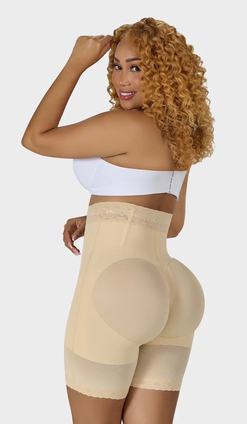 Short colombiano extra alto SXA-00728 con realce invisible de glúteos